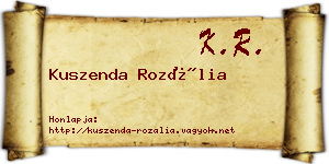 Kuszenda Rozália névjegykártya