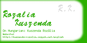 rozalia kuszenda business card